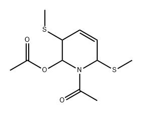 1-Acetyl-1,2,3,6-tetrahydro-3,6-bis(methylthio)-2-pyridinol acetate Struktur