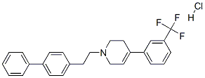 1-(2-BIPHENYL-4-YLETHYL)-4-[3-(TRIFLUOROMETHYL)PHENYL]-1,2,3,6-TETRAHYDROPYRIDINE HYDROCHLORIDE Struktur