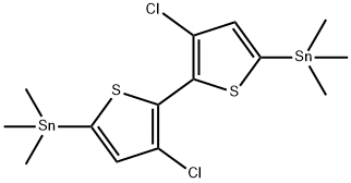 Stannane, 1,1'-(3,3'-dichloro[2,2'-bithiophene]-5,5'-diyl)bis[1,1,1-trimethyl- Struktur