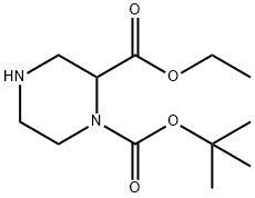 Piperazine-1,2-dicarboxylic acid 1-tert-butyl ester 2-ethyl ester Struktur