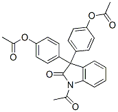 4,4'-(1-acetyl-2-oxoindolin-3-ylidene)diphenyl di(acetate)  Struktur