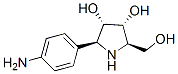 3,4-Pyrrolidinediol, 2-(4-aminophenyl)-5-(hydroxymethyl)-, (2S,3S,4R,5R)- Struktur