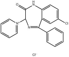 Pyridinium, 1-(7-chloro-2,3-dihydro-5-phenyl-2,3-dihydro-1H-1,4-benzod iazepin-3-yl)-, chloride Struktur