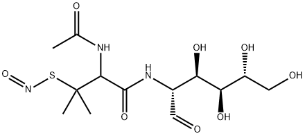 N-(2-Deoxy-α,β-D-glucopyranosyl)-S-nitroso-N-acetyl-D,L-penicillamine Struktur