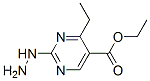 5-Pyrimidinecarboxylicacid,4-ethyl-2-hydrazino-,ethylester(9CI) Struktur