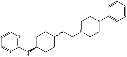 2-Pyrimidinamine, N-[trans-4-[2-(4-phenyl-1-piperazinyl)ethyl]cyclohexyl]- Struktur