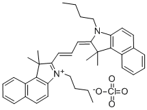 4,5:4',5'-DIBENZO-1,1'-DIBUTYL-3,3,3',3'-TETRAMETHYLINDACARBOCYANINE PERCHLORATE Struktur