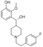 (R)-(+)-ALPHA-(3-HYDROXY-2-METHOXYPHENYL)-1-[2-(4-FLUORO-PHENYL)ETHYL]-4-PIPERIDINE METHANOL Struktur