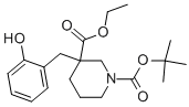 1-BOC-3-[(2-HYDROXYPHENYL)METHYL]-3-PIPERIDINECARBOXYLIC ACID ETHYL ESTER Struktur