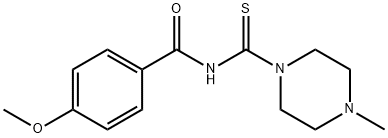 4-Methoxy-N-(4-methyl-piperazin-1-carbothioyl)benzamide Struktur