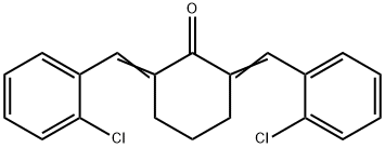 2,6-bis(o-chlorobenzylidene)cyclohexan-1-one Struktur