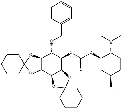 4-O-BENZYL-3-(-)-CARBOXYMENTHYL-1,2:5,6-DI-O-CYCLOHEXYLIDENE-L-MYO-INOSITOL Struktur