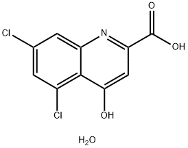 5,7-Dichloro-4-hydroxyquinoline-2-carboxylic  acid  monohydrate Struktur