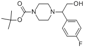 4-[1-(4-FLUORO-PHENYL)-2-HYDROXY-ETHYL]-PIPERAZINE-1-CARBOXYLIC ACID TERT-BUTYL ESTER Struktur