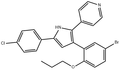 4-[3-(5-BROMO-2-PROPOXYPHENYL)-5-(4-CHLOROPHENYL)-1H-PYRROL-2-YL]PYRIDINE Struktur