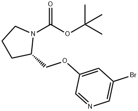 2-(5-BroMo-pyridin-3-yloxyMethyl)-pyrrolidine-1-carboxylic acid tert-butyl ester Struktur