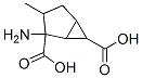 Bicyclo[3.1.0]hexane-2,6-dicarboxylic acid, 2-amino-3-methyl-, Struktur