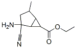 Bicyclo[3.1.0]hexane-6-carboxylic acid, 2-amino-2-cyano-4-methyl-, ethyl ester, Struktur