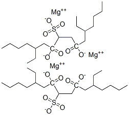 magnesium 1,4-bis(2-ethylhexyl) 2-sulphonatosuccinate Struktur