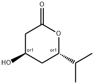 2H-Pyran-2-one,tetrahydro-4-hydroxy-6-(1-methylethyl)-,trans-(9CI) Struktur