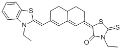 3-ETHYL-5-[7-([3-ETHYL-1,3-BENZOTHIAZOL-2(3H)-YLIDENE]METHYL)-4,4A,5,6-TETRAHYDRO-2(3H)-NAPHTHALENYLIDENE]-2-THIOXO-1,3-THIAZOLIDIN-4-ONE Struktur