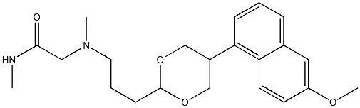 2-({3-[5-(6-METHOXY-1-NAPHTHYL)-1,3-DIOXAN-2-YL]PROPYL}METHYLAMINO)-N-METHYLACETAMIDE Struktur