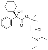 Benzeneacetic acid, alpha-cyclohexyl-alpha-hydroxy-, 4-(diethylamino)- 1,1-dimethyl-2-butynyl ester, hydrochloride, (S)- Struktur