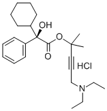 Benzeneacetic acid, alpha-cyclohexyl-alpha-hydroxy-, 4-(diethylamino)- 1,1-dimethyl-2-butynyl ester, hydrochloride, (R)- Struktur