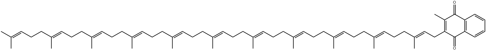 2-Methyl-3-[(2E,6E,10E,14E,18E,22E,26E,30E,34E,38E)-3,7,11,15,19,23,27,31,35,39,43-undecamethyl-2,6,10,14,18,22,26,30,34,38,42-tetratetracontaundecenyl]-1,4-naphthalenedione Struktur