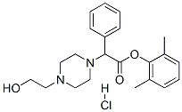 (2,6-dimethylphenyl) 2-[4-(2-hydroxyethyl)piperazin-1-yl]-2-phenyl-ace tate hydrochloride Struktur