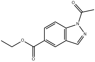 ETHYL 1-ACETYL-1H-INDAZOLE-5-CARBOXYLATE Struktur