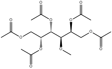 Galactitol, 3-O-methyl-, pentaacetate Struktur