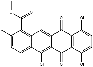 6,11-Dihydro-5,7,10-trihydroxy-2-methyl-6,11-dioxonaphthacene-1-carboxylic acid methyl ester Struktur