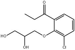 3'-Chloro-2'-(2,3-dihydroxypropoxy)propiophenone Struktur