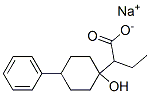 sodium alpha-ethyl-1-hydroxy-4-phenylcyclohexaneacetate Struktur