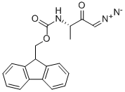 N-alpha-(9-Fluorenylxycarbonyl)-L-alaninyl-diazomethane, (3S)-3-Fmoc-amino-1-diazo-2-butanone Struktur