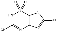 3,6-Dichloro-4H-thieno[3,2-e]-1,2,4-thiadiazine 1,1-dioxide Struktur