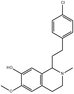 1-[2-(4-CHLOROPHENYL)ETHYL]-1,2,3,4-TETRAHYDRO-6-METHOXY-2-METHYL-7-ISOQUINOLINOL HYDROCHLORIDE Struktur