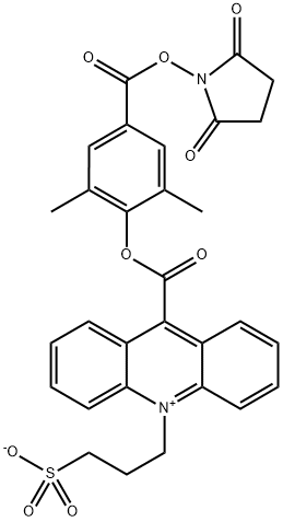 2',6'-DiMethylcarbonylphenyl-10-sulfopropylacridiniuM-9-carboxylate 4'-NHS Ester Struktur