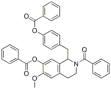 7-Isoquinolinol,  2-benzoyl-1,2,3,4-tetrahydro-1-(p-hydroxybenzyl)-6-methoxy-,  dibenzoate  (ester),  ()-  (8CI) Struktur