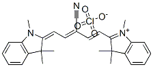 2-[(1E,3Z)-3-CYANO-5-(1,3,3-TRIMETHYL-1,3-DIHYDRO-2H-INDOL-2-YLIDENE)-1,3-PENTADIENYL]-1,3,3-TRIMETHYL-3H-INDOLIUM PERCHLORATE Struktur