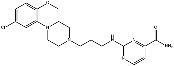 2-[[3-[4-(5-Chloro-2-methoxyphenyl)-1-piperazinyl]propyl]amino]-4-pyrimidinecarboxamide Struktur