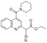 Ethyl alpha-cyano-4-(1-piperidinylcarbonyl)-2-quinolineacetate Struktur