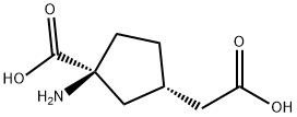 Cyclopentaneacetic acid, 3-amino-3-carboxy-, (1S-trans)- (9CI) Struktur