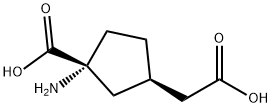 Cyclopentaneacetic acid, 3-amino-3-carboxy-, (1R-trans)- (9CI) Struktur