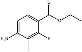 Benzoic acid, 4-amino-2-fluoro-3-methyl-, ethyl ester (9CI) Struktur