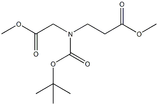 Methyl 3-[tert-butoxycarbonyl-(2-methoxy-2-oxo-ethyl)amino]propanoate Struktur