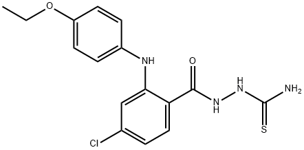 Benzoic acid, 4-chloro-2-((4-ethoxyphenyl)amino)-, 2-(aminothioxomethy l)hydrazide Struktur