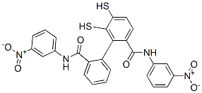 N-(3-nitrophenyl)-2-[2-[(3-nitrophenyl)carbamoyl]phenyl]disulfanyl-ben zamide Struktur