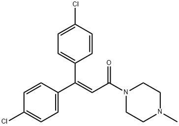 1-[3,3-Bis(4-chlorophenyl)acryloyl]-4-methylpiperazine Struktur